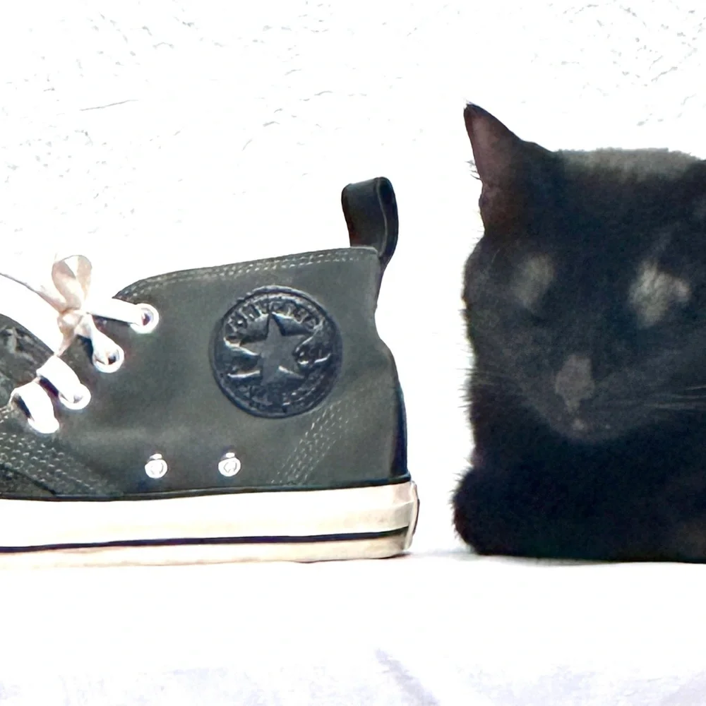 CONVERSE ALL-STAR Chuck Taylor High-Tops Grey Suede Black Logo W-7 M-5 Unisex - Picture 3 of 12